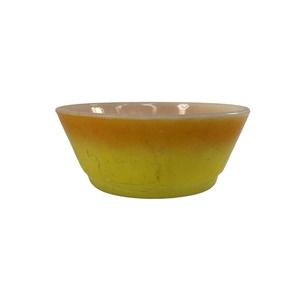 Ombre Fire King Bowl 4.5 Anchor Hocking Vtg MCM Bright Orange Yellow